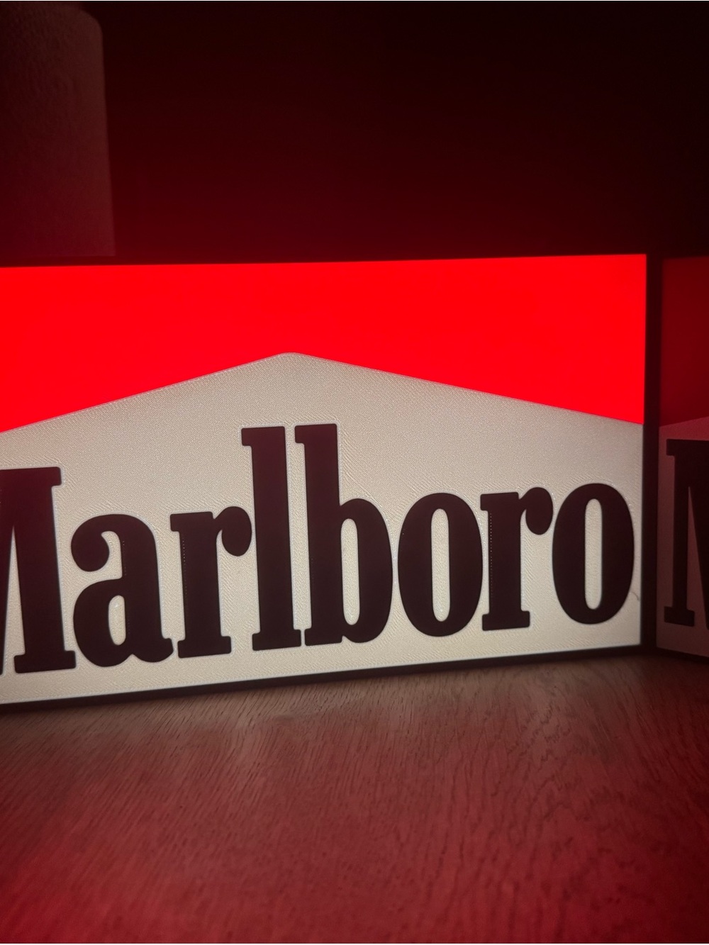 Red and White Illuminated‎ Logo Panel